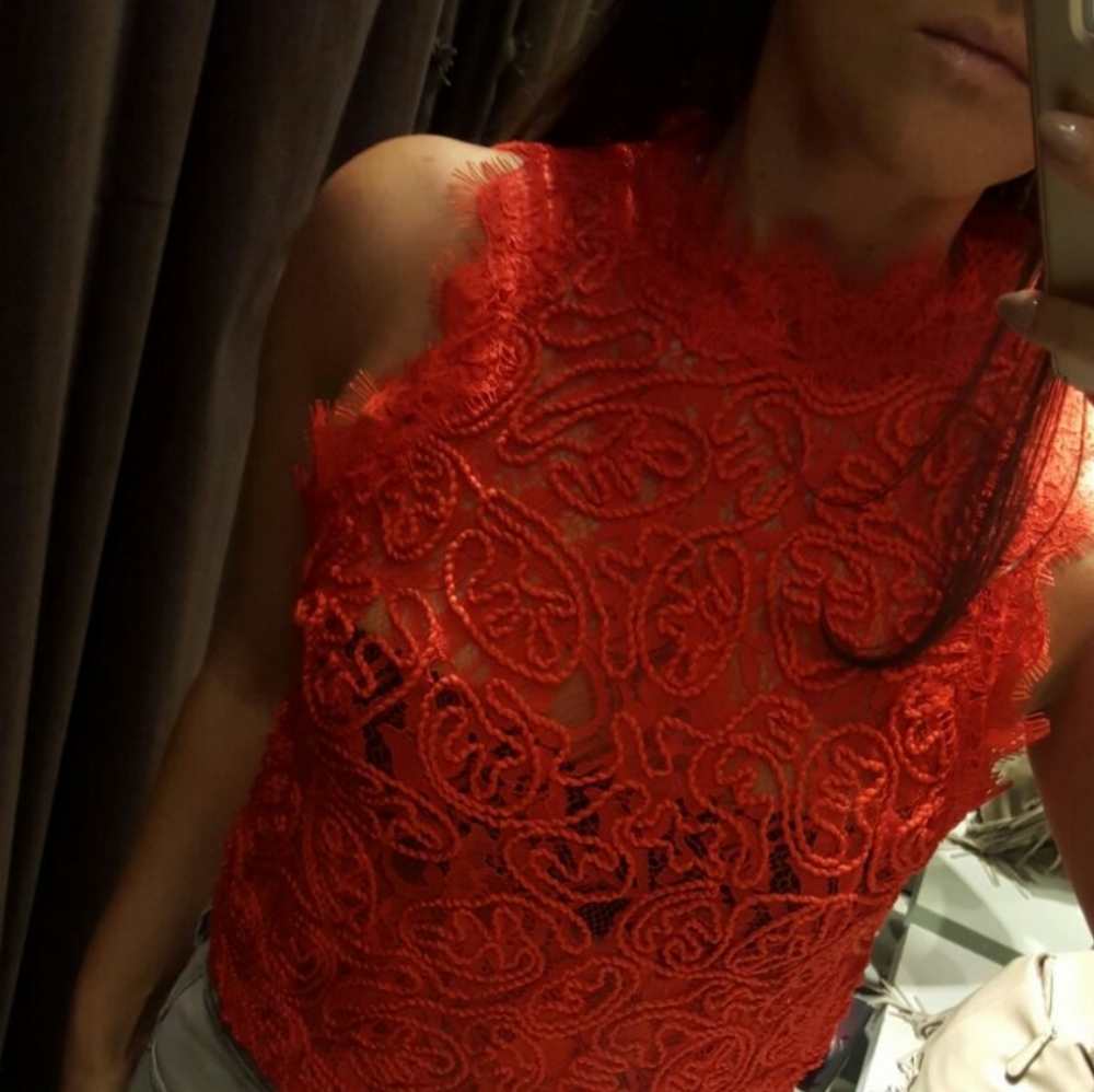 Zara Embroidered Front Lace Top - Picture 8 of 8